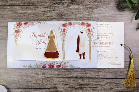 Bilingual Wedding Invitations: English + Urdu, Punjabi, Hindi Options
