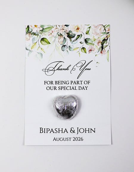 Peach Floral Flat A6 Favour Cards FV102 – Add Your Own Chocolate Treat