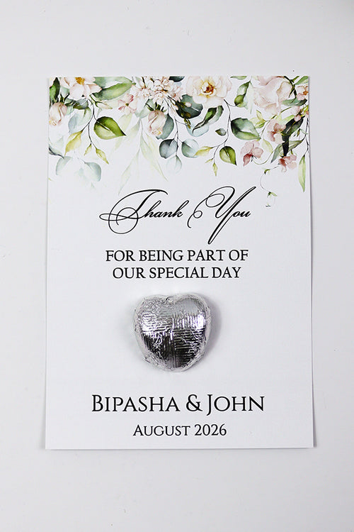 Load image into Gallery viewer, Peach Floral Flat A6 Favour Cards FV102 – Add Your Own Chocolate Treat

