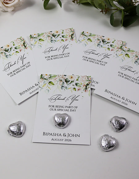 Peach Floral Flat A6 Favour Cards FV102 – Add Your Own Chocolate Treat
