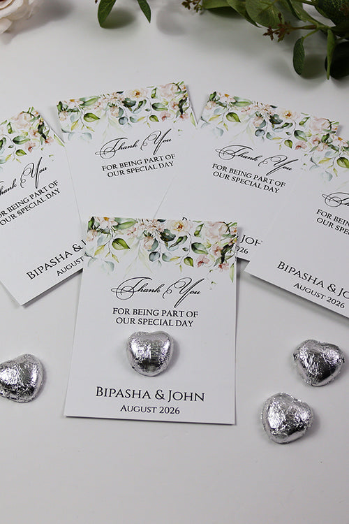 Load image into Gallery viewer, Peach Floral Flat A6 Favour Cards FV102 – Add Your Own Chocolate Treat
