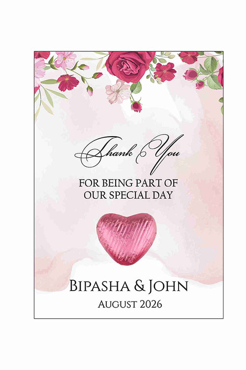 Load image into Gallery viewer, pink floral flat favour for chocolate wedding party
