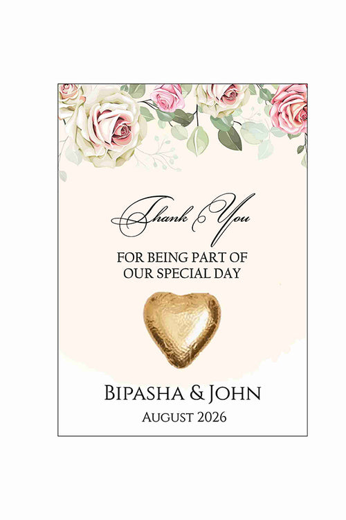 Load image into Gallery viewer, peach floral flat favour for chocolate wedding party
