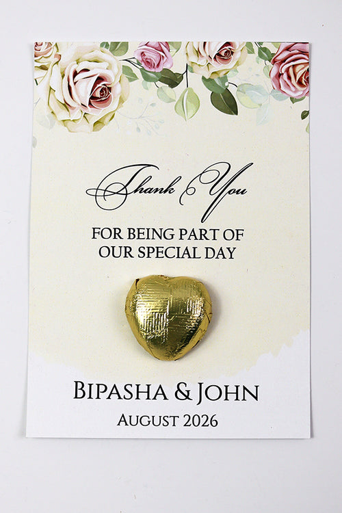 Load image into Gallery viewer, Pinky Peach Floral Flat A6 Favour Cards FV104 – Add Your Own Chocolate Treat
