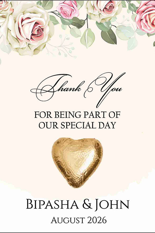 Load image into Gallery viewer, peach floral flat favour for chocolate wedding party
