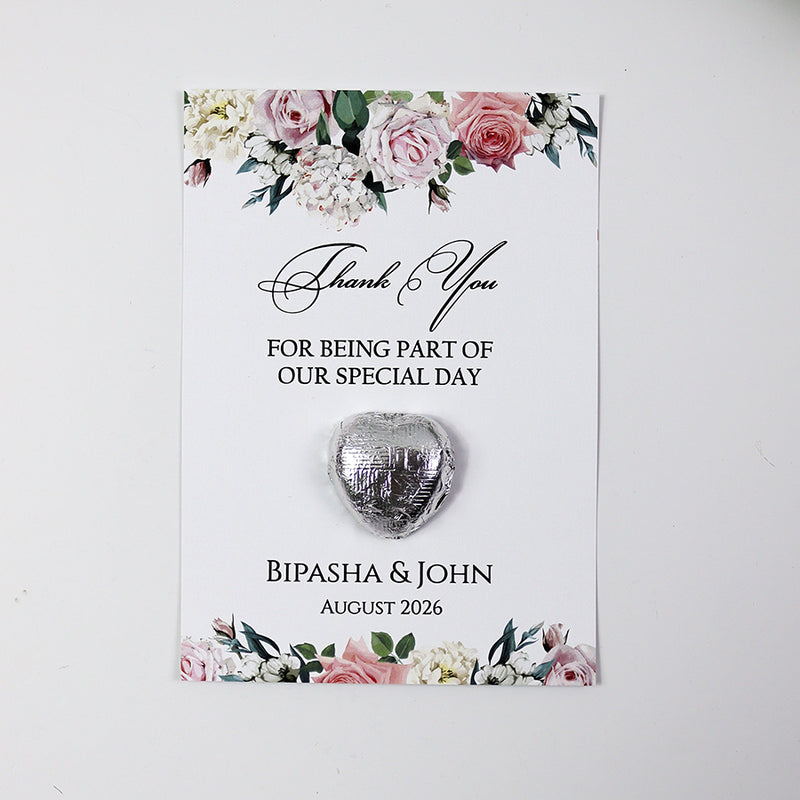 Floral Flat A6 Favour Cards FV105 – Add Your Own Chocolate Treat