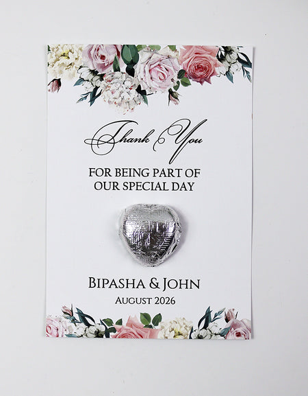 Floral Flat A6 Favour Cards FV105 – Add Your Own Chocolate Treat