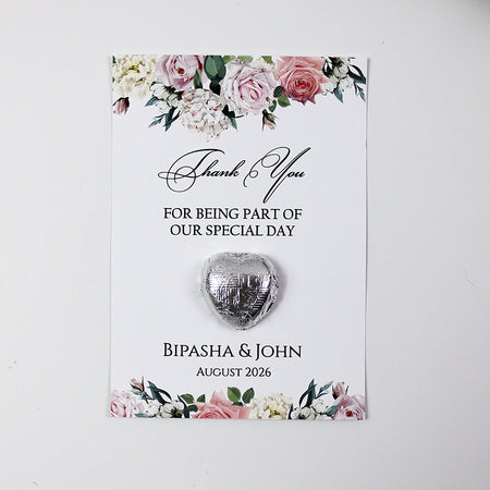 Floral Flat A6 Favour Cards FV105 – Add Your Own Chocolate Treat