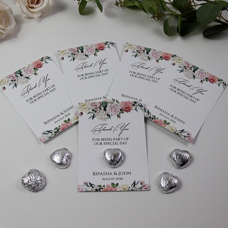 Floral Flat A6 Favour Cards FV105 – Add Your Own Chocolate Treat