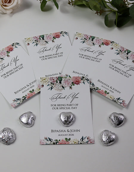 Floral Flat A6 Favour Cards FV105 – Add Your Own Chocolate Treat