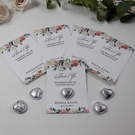 Floral Flat A6 Favour Cards FV105 – Add Your Own Chocolate Treat