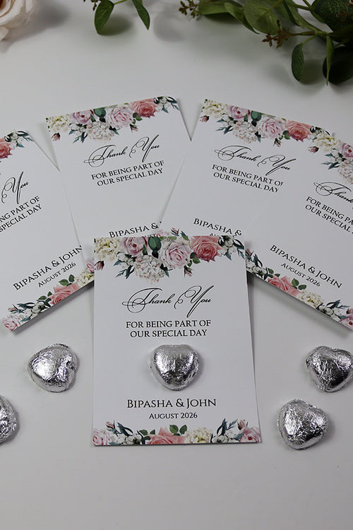 Load image into Gallery viewer, Floral Flat A6 Favour Cards FV105 – Add Your Own Chocolate Treat
