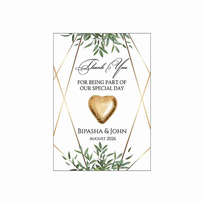 floral flat favour for chocolate wedding