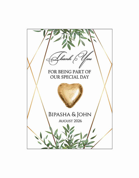 floral flat favour for chocolate wedding