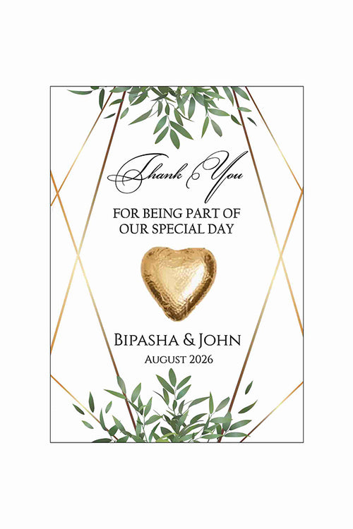 Load image into Gallery viewer, floral flat favour for chocolate wedding
