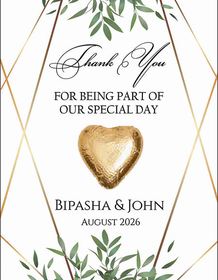 floral flat favour for chocolate wedding