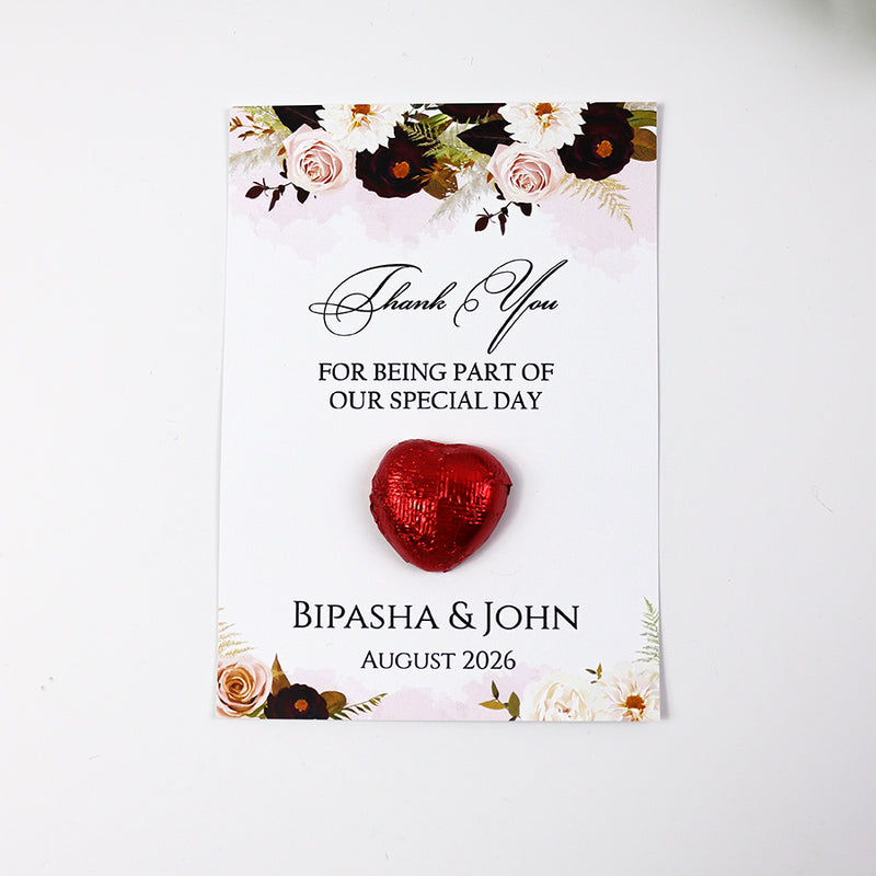 Floral Flat A6 Favour Cards FV107 – Add Your Own Chocolate Treat