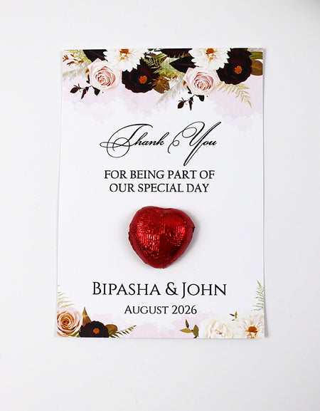 Floral Flat A6 Favour Cards FV107 – Add Your Own Chocolate Treat