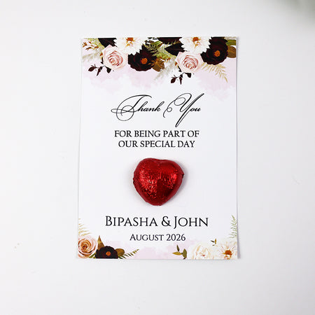 Floral Flat A6 Favour Cards FV107 – Add Your Own Chocolate Treat