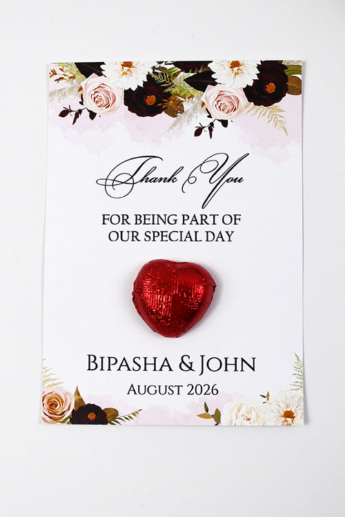 Load image into Gallery viewer, Floral Flat A6 Favour Cards FV107 – Add Your Own Chocolate Treat
