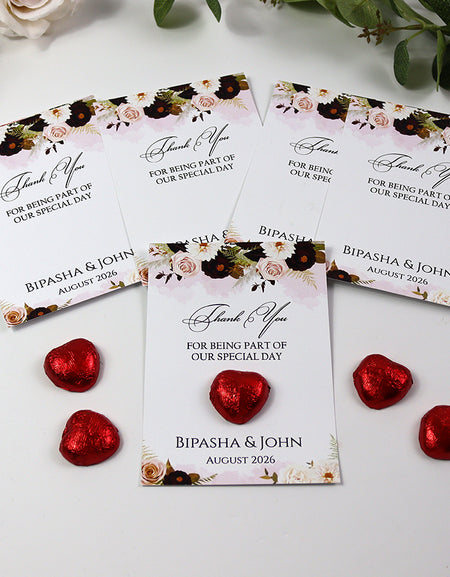 Floral Flat A6 Favour Cards FV107 – Add Your Own Chocolate Treat
