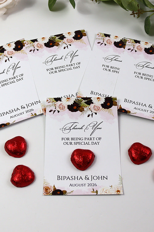 Load image into Gallery viewer, Floral Flat A6 Favour Cards FV107 – Add Your Own Chocolate Treat
