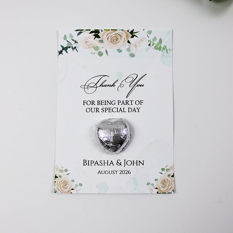 Floral Flat A6 Favour Cards FV108 – Add Your Own Chocolate Treat