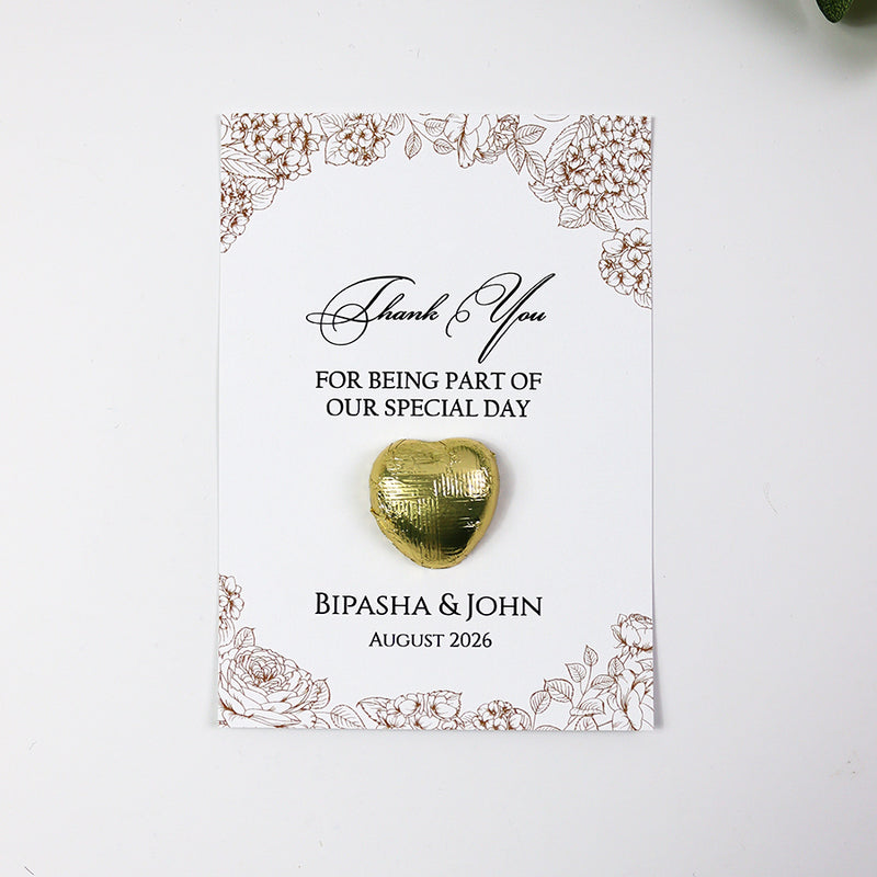 Floral Flat A6 Favour Cards FV109 – Add Your Own Chocolate Treat