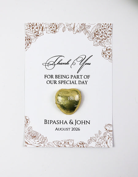 Floral Flat A6 Favour Cards FV109 – Add Your Own Chocolate Treat
