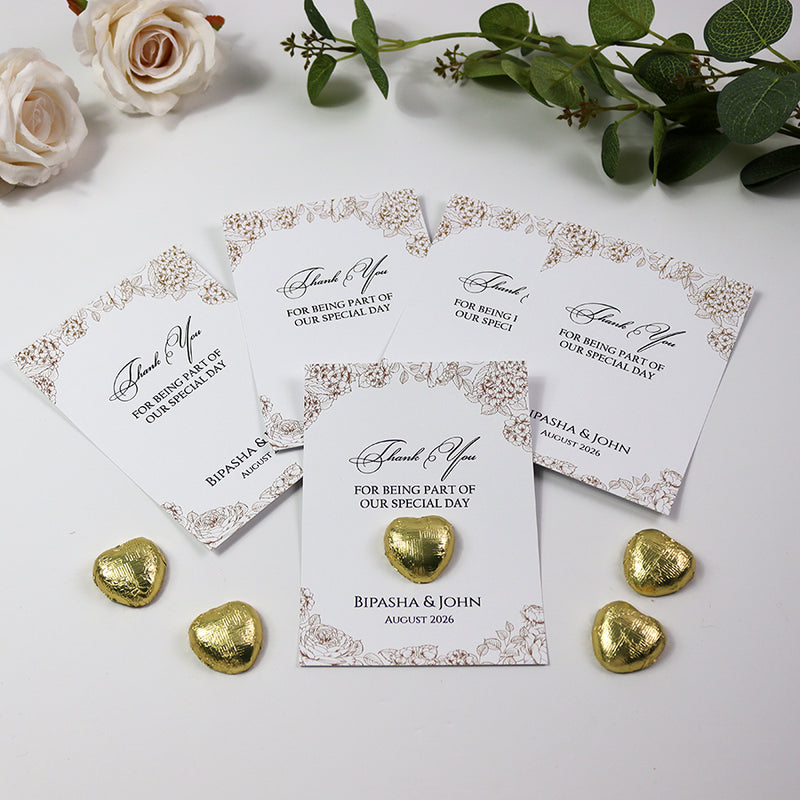 Floral Flat A6 Favour Cards FV109 – Add Your Own Chocolate Treat