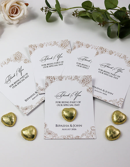 Floral Flat A6 Favour Cards FV109 – Add Your Own Chocolate Treat
