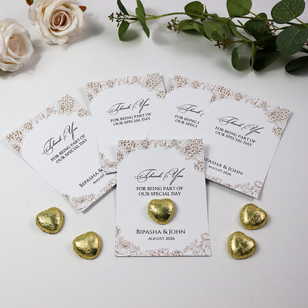 Floral Flat A6 Favour Cards FV109 – Add Your Own Chocolate Treat