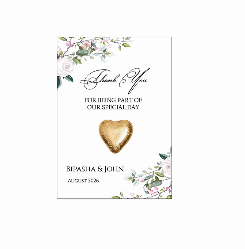 Floral Flat A6 Favour Cards FV110 – Add Your Own Chocolate Treat
