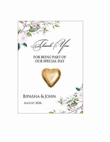 Floral Flat A6 Favour Cards FV110 – Add Your Own Chocolate Treat