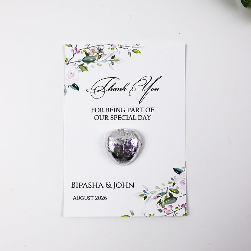 Floral Flat A6 Favour Cards FV110 – Add Your Own Chocolate Treat