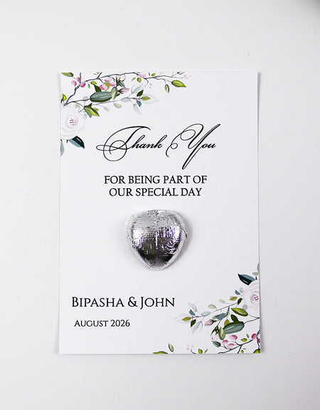 Floral Flat A6 Favour Cards FV110 – Add Your Own Chocolate Treat