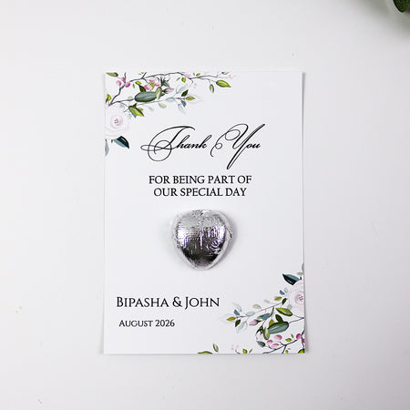 Floral Flat A6 Favour Cards FV110 – Add Your Own Chocolate Treat