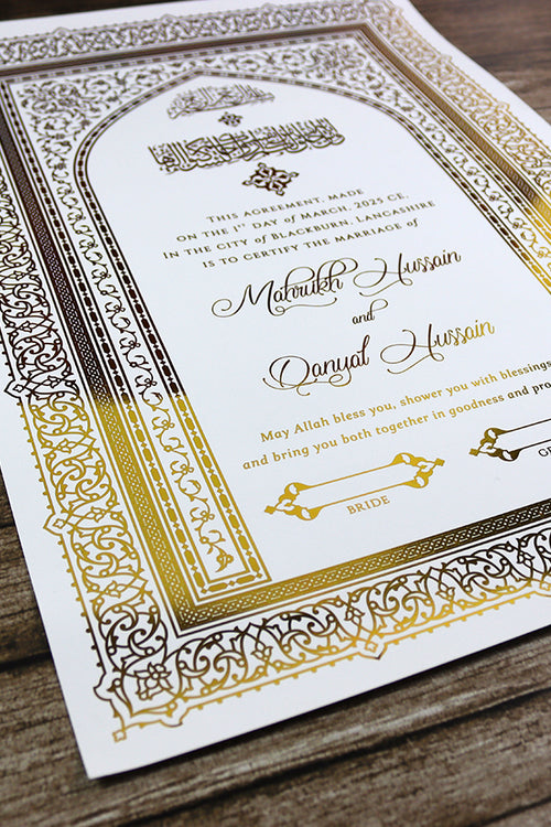 Load image into Gallery viewer, NK 156 Personalized Luxury A3 Gold Foiled Nikahnama

