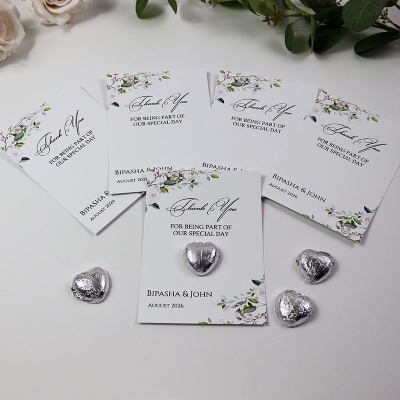 Floral Flat A6 Favour Cards FV110 – Add Your Own Chocolate Treat