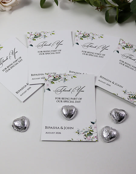 Floral Flat A6 Favour Cards FV110 – Add Your Own Chocolate Treat