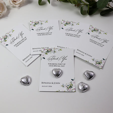 Floral Flat A6 Favour Cards FV110 – Add Your Own Chocolate Treat