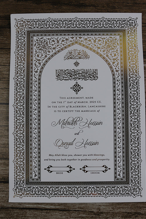 Load image into Gallery viewer, NK 156 Personalized Luxury A3 Gold Foiled Nikahnama
