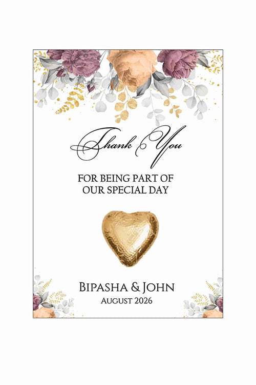 Load image into Gallery viewer, floral flat favour for chocolate wedding party
