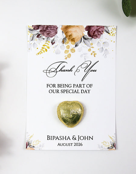 Floral Flat A6 Favour Cards FV112 – Add Your Own Chocolate Treat