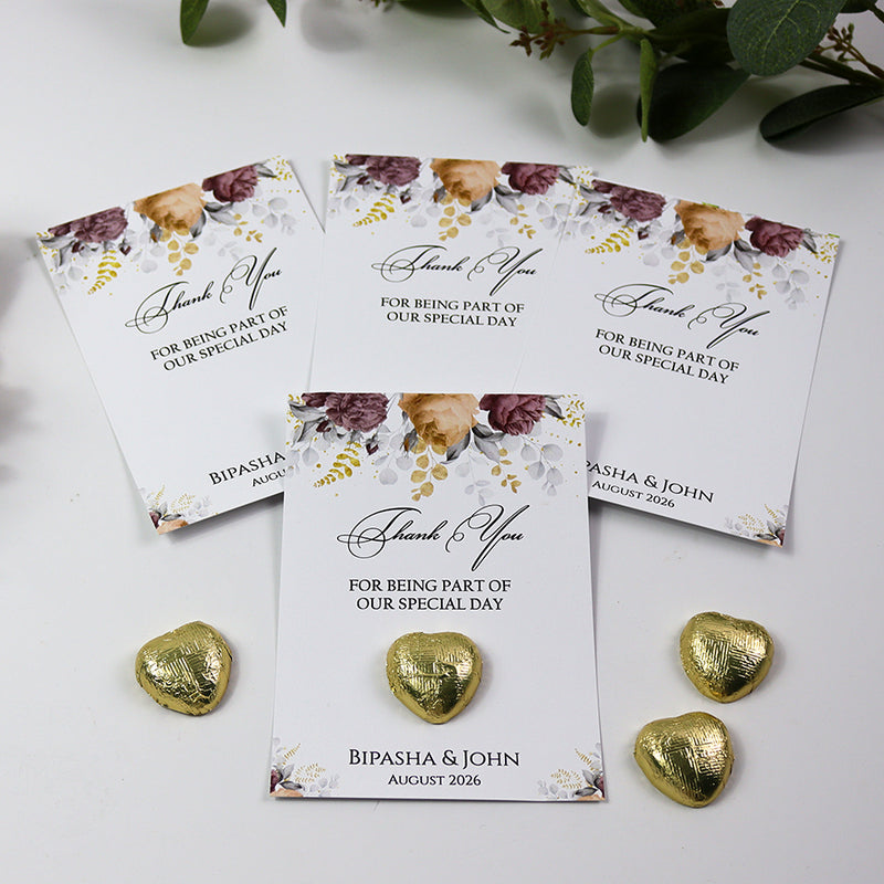 Floral Flat A6 Favour Cards FV112 – Add Your Own Chocolate Treat