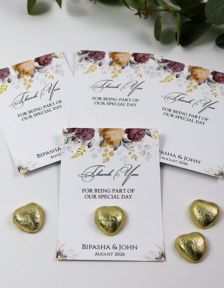 Floral Flat A6 Favour Cards FV112 – Add Your Own Chocolate Treat