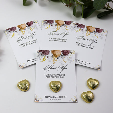 Floral Flat A6 Favour Cards FV112 – Add Your Own Chocolate Treat
