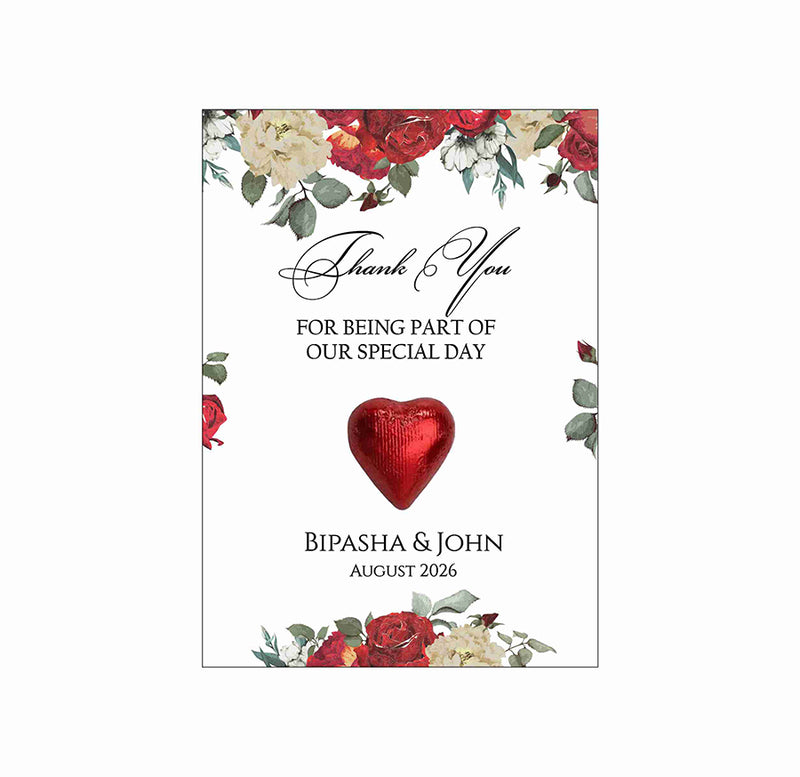 Floral Flat A6 Favour Cards FV113 – Add Your Own Chocolate Treat