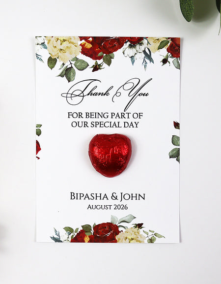 Floral Flat A6 Favour Cards FV113 – Add Your Own Chocolate Treat