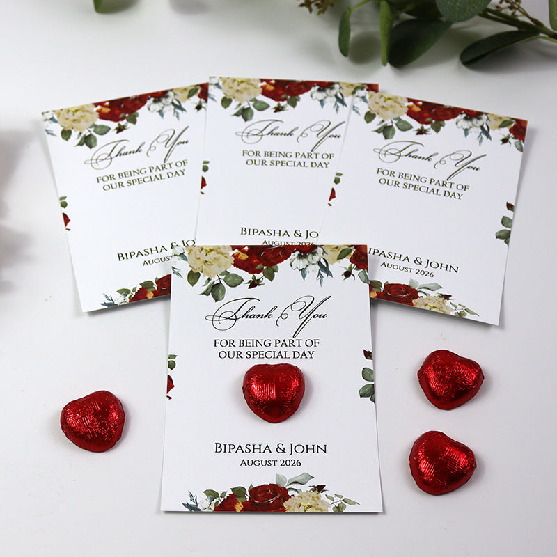 Floral Flat A6 Favour Cards FV113 – Add Your Own Chocolate Treat